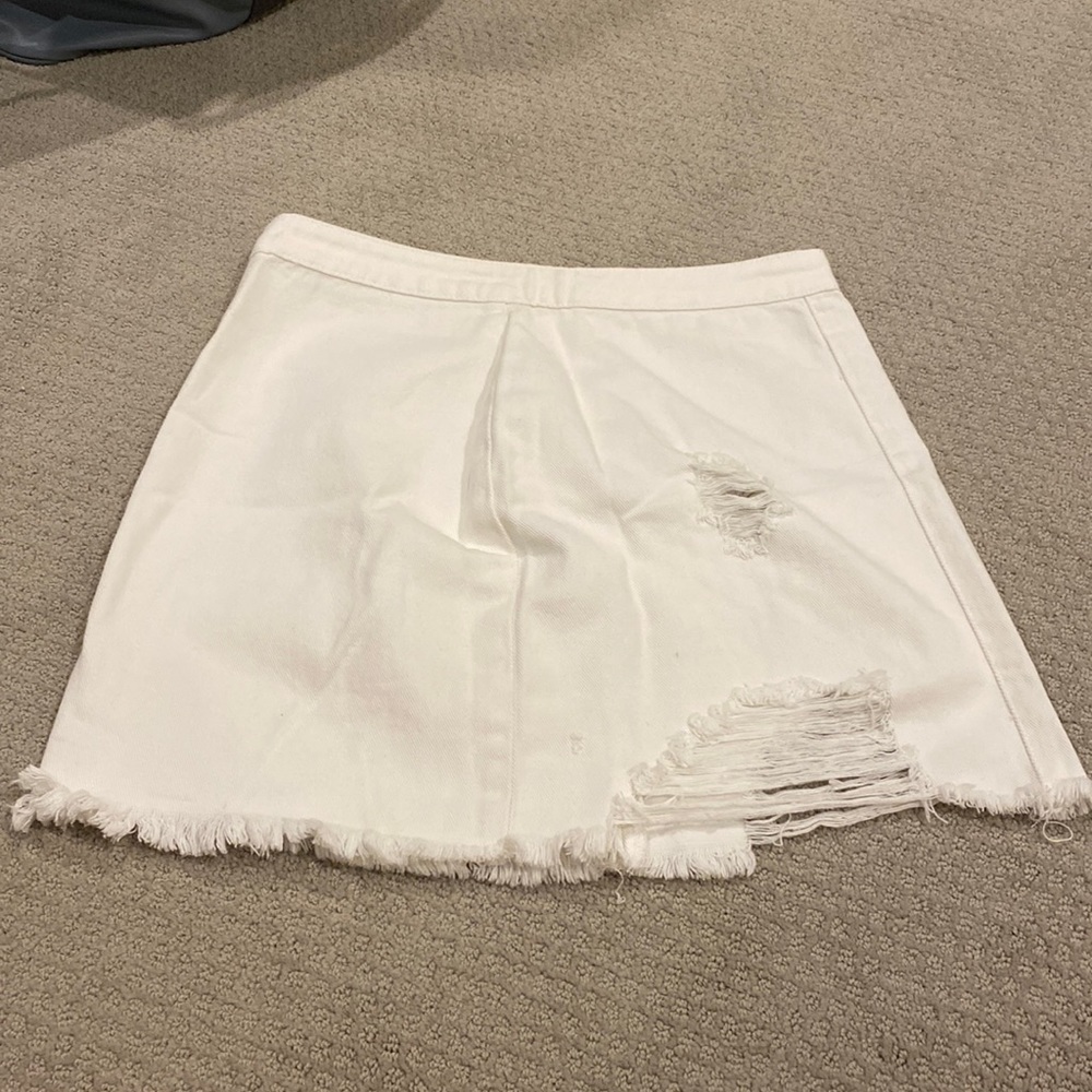 White Denim Skirt